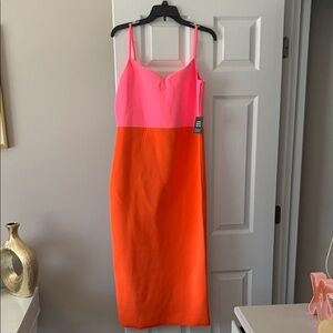 Express Pink and Orange Bodycon Dress